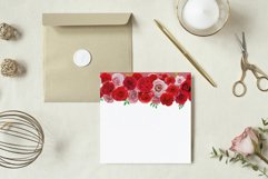 Watercolour blush pink and red roses floral bouquets clipart Product Image 11