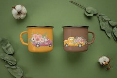 Printable floral blush pink pickup trucks decoration clipart Product Image 2
