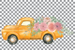 Printable floral blush pink pickup trucks decoration clipart Product Image 9