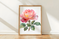 Watercolor Blush Rose Flower Clipart Product Image 3