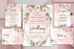 Watercolor boho blush and greenery wedding suite PSD #069 Product Image 1