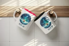 Watercolor boat sailing on ocean starry sky Big Dream motivational quote print tumbler skinny mug wrap clipart t-shirt sublimation printable design
