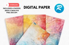 Watercolor Bohemian Digital Paper, Bohemian Background Product Image 1