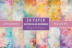 Watercolor Bohemian Digital Paper Bundle Product Image 1
