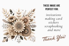 Watercolor Boho Beige Bouquet Clipart, Boho Flowers Bundle Product Image 2
