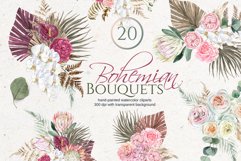 Watercolor Boho Bouquet | Watercolor Clipart Product Image 1