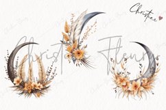 Watercolor Boho Moons Clipart | Watercolor Boho PNG Product Image 3