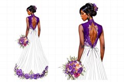 Watercolor bride with purple flowers Product Image 1