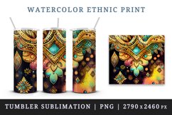 Watercolor boho ethnic print design wraps sublimation for customize your tumbler