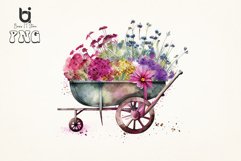 Floral Wheelbarrow Sublimation PNG Bundle Product Image 4