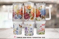 Boho Tumbler Wrap, 40 oz tumbler wrap, Watercolor Flower Tumbler Wrap, Watercolor Flower Png