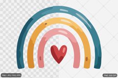 Watercolor Boho Rainbow Design SVG PNG Product Image 1