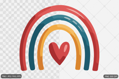 Watercolor Boho Rainbow Design SVG PNG Product Image 1