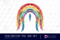 Boho Rainbow Sublimation PNG Clipart Product Image 1