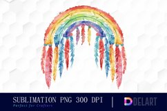 Boho Rainbow Watercolor Clipart Product Image 1