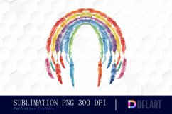 Boho Rainbow Sublimation PNG Clipart Product Image 1