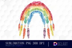 Boho Rainbow Watercolor Clipart Product Image 1