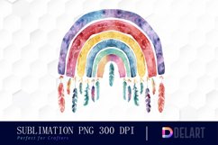 Boho Rainbow Sublimation PNG Clipart Product Image 1