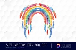 Boho Rainbow Sublimation PNG Clipart Product Image 1
