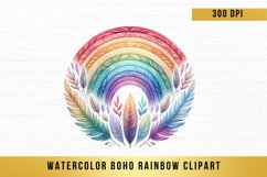 watercolor boho rainbow clipart, boho rainbow sublimation Product Image 1