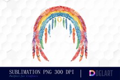 Boho Rainbow Watercolor Clipart Product Image 1