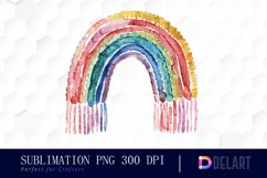 Boho Rainbow Sublimation PNG Clipart Product Image 1