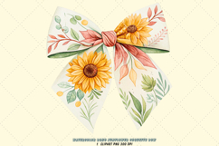 watercolor boho bow, sunflower coquette bow, artistic bow design, boho sunflower clipart, digital bow design, blended watercolor bow, sunflower bow art, boho artistic design, coquette bow art, sunflower sublimation design