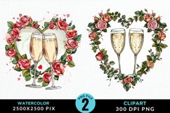 Watercolor Boho Valentines Collection Art Clipart Product Image 1