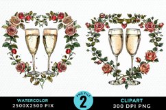 Watercolor Boho Valentines Collection Art Clipart Product Image 1