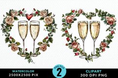 Watercolor Boho Valentines Collection Clipart Product Image 1