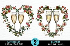 Watercolor Boho Valentines Collection Clipart Product Image 1