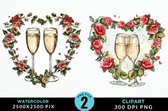 Watercolor Boho Valentines Collection Art Clipart Product Image 1