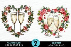 Watercolor Boho Valentines Collection Clipart Product Image 1