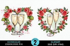 Watercolor Boho Valentines Collection Clipart Product Image 1