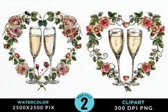 Watercolor Boho Valentines Collection Clipart Product Image 1