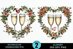 Watercolor Boho Valentines Collection Clipart Product Image 1