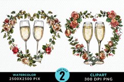 Watercolor Boho Valentines Collection Clipart Product Image 1