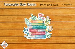 Watercolor Book Sticker | Print and Cut Product Image 1