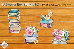 Watercolor Book Stickers | Print and Cut Product Image 1