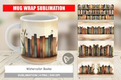 Mug Wrap Design Watercolor Books Product Image 1