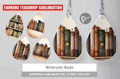 Earring Teardrop Watercolor Books Product Image 1
