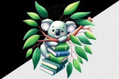 Watercolor books koala tree eucalyptus Cling to Every Word quote print 20 oz tumbler skinny mug wrap clipart t-shirt sublimation printable design