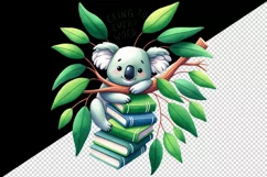 Watercolor books koala tree eucalyptus Cling to Every Word quote print 20 oz tumbler skinny mug wrap clipart t-shirt sublimation printable design