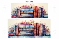Watercolor Books Mug Wrap Sublimation Designs, 3d Mug, Books Png