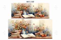 Watercolor Books Mug Wrap Sublimation Designs, 3d Mug, Books Png