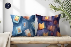 Fantasy Watercolor Books with Shining Glow Digital Paper Product Image 2