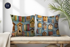 Watercolor Books Birdhouse Shape Seamless Digital Paper Product Image 2