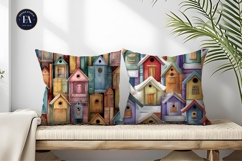 Birdhouse Shaped Watercolor Books Seamless Digital Paper Product Image 2