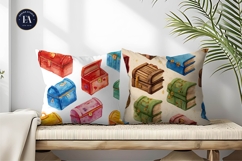 Books Designed as Treasure Chests Seamless Digital Paper Product Image 2