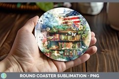 GorgeousWatercolor Books Round Coaster design.